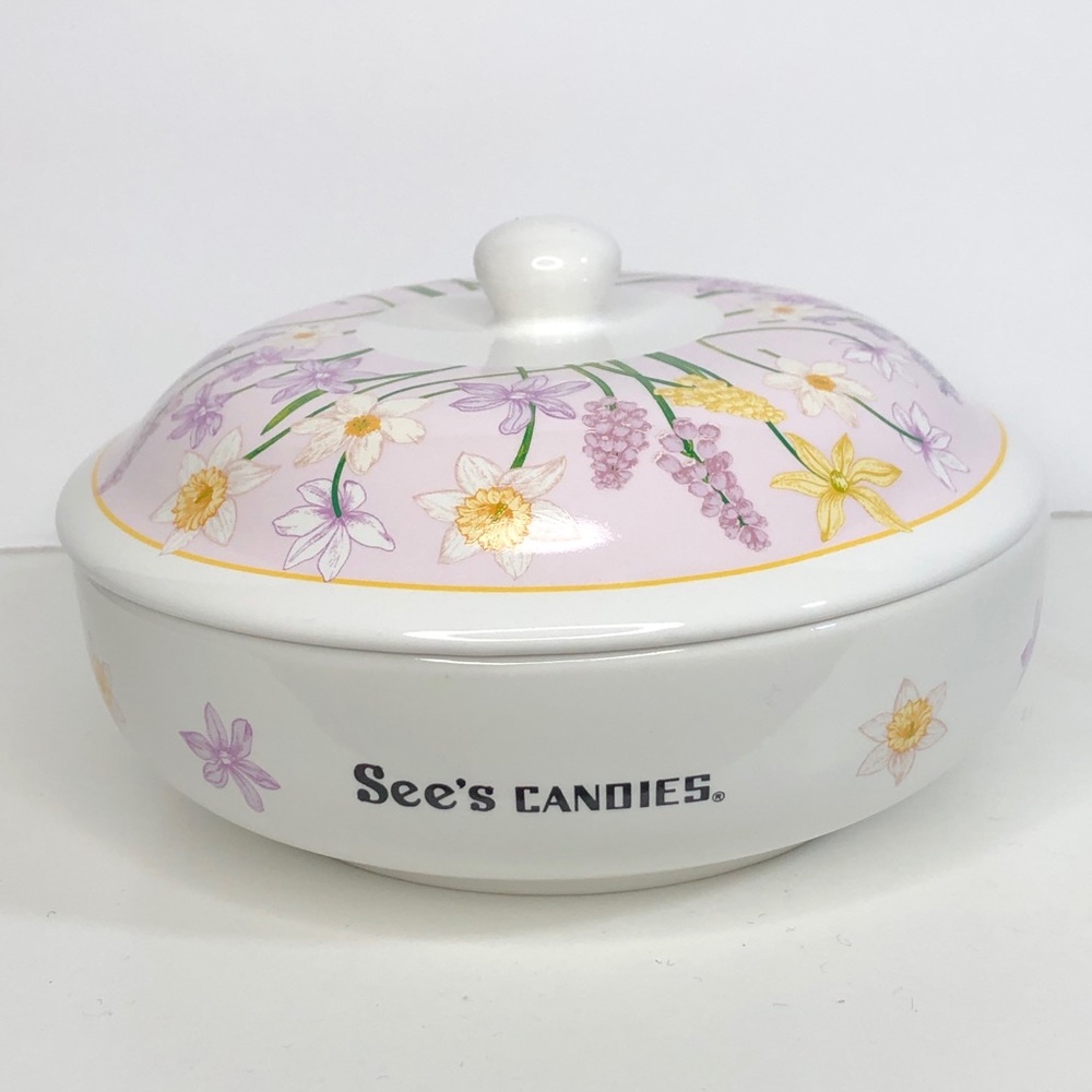 See’s Candies Spring Easter Flowers Candy Dish